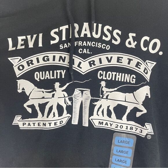 Levi’s Strauss & Co. Mens Graphic Fleece black Hoodie size Large - Picture 4 of 6